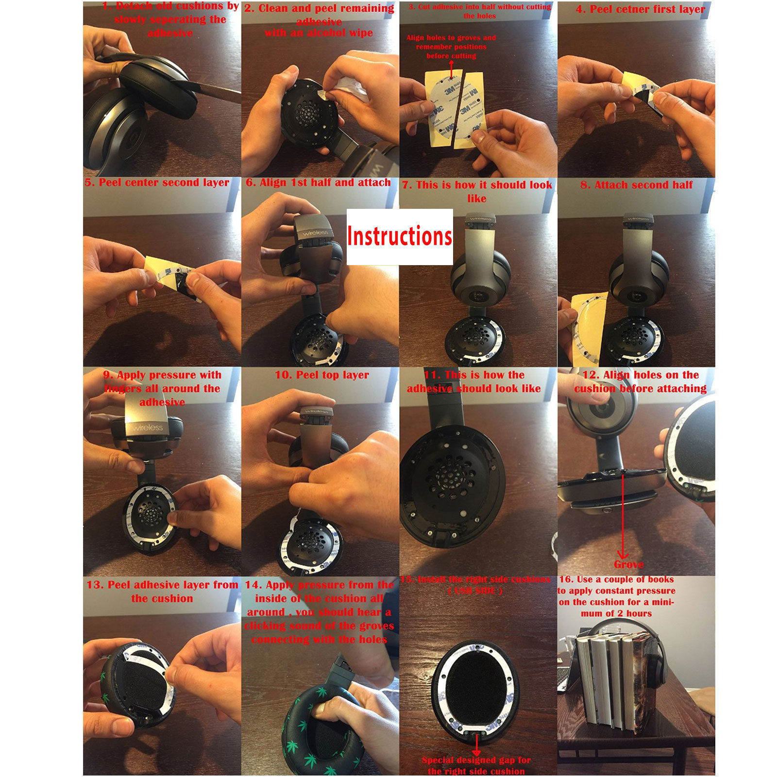 AGPtek Replacement Ear Pads Cushion for Beats by Dr. Dre Studio 2.0 Wired Wireless Headphone- Grey