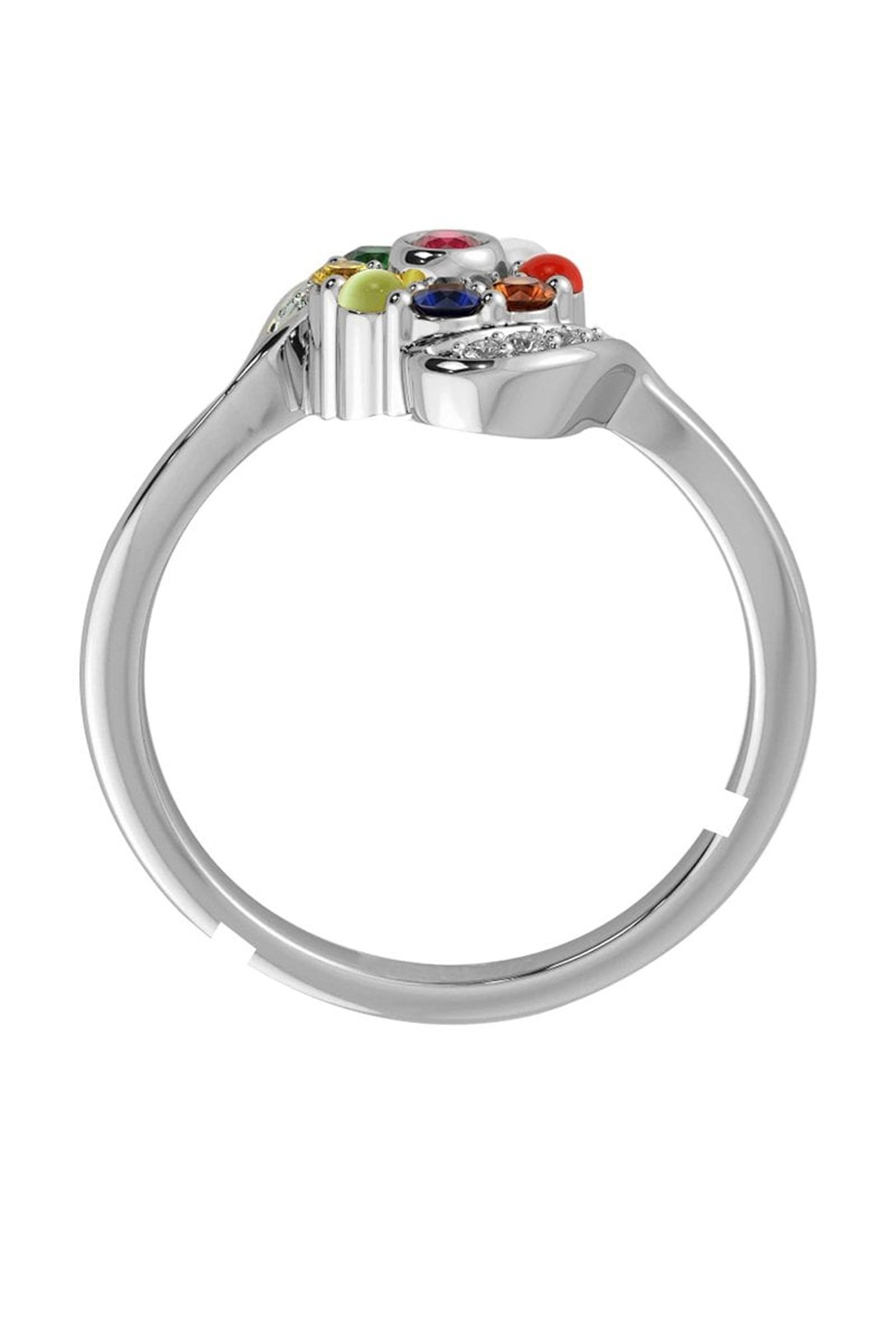 Clara Navratna Stone Nine Planets 92.5 Sterling Silver Ring