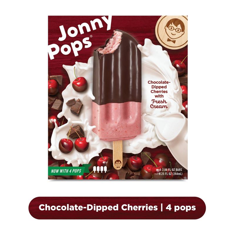JonnyPops Cherry Chocolate & Cream Frozen Fruit Bars - 4pk/8.25oz