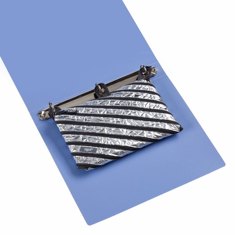 Continuous Zip Binder Pencil Case Silver/Black - ZIPIT