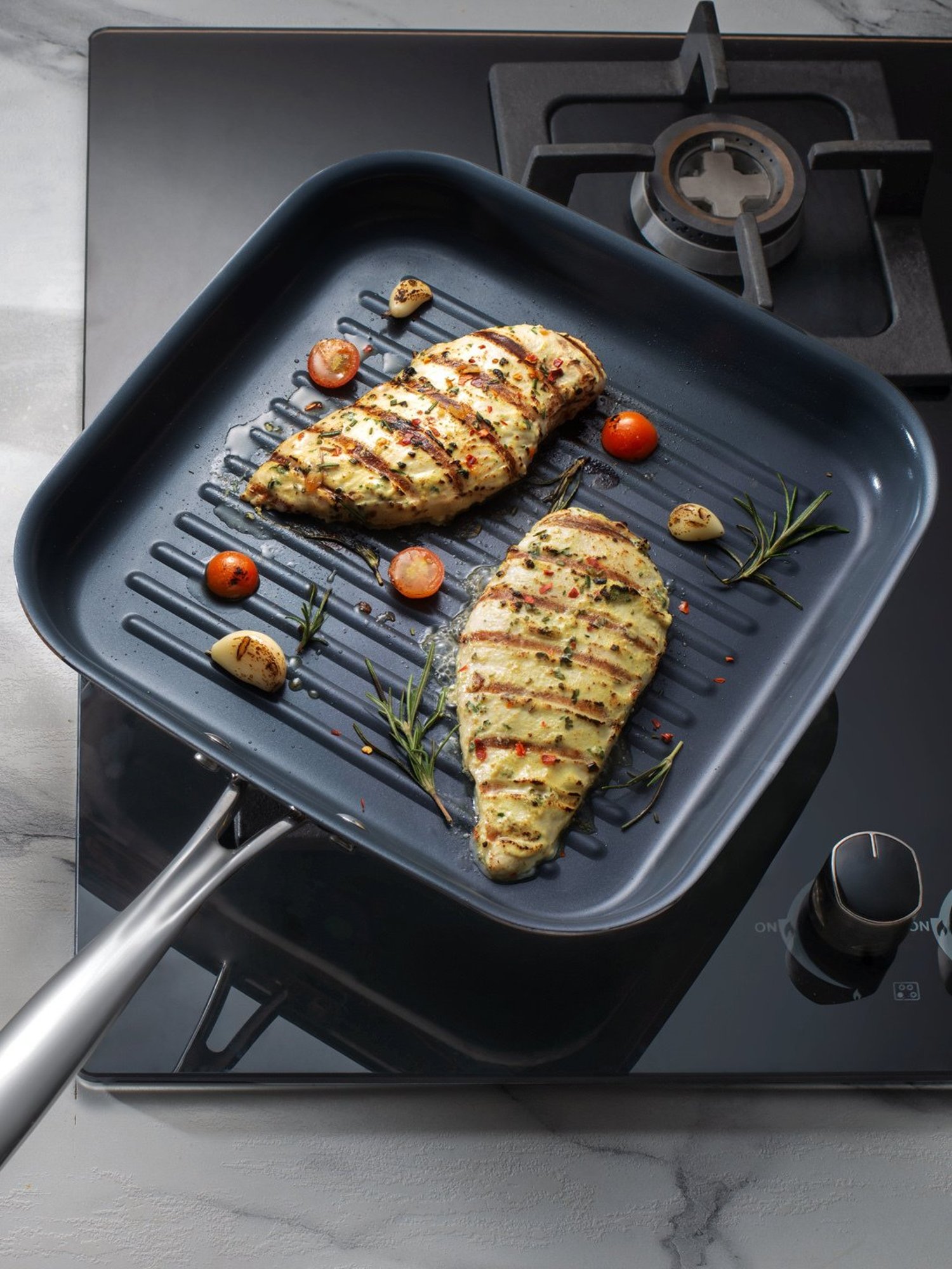 Tramontina Fusao Non-Toxic Triply Stainless Steel Ceramic Grill Pan 26cm Stay Cool Handle