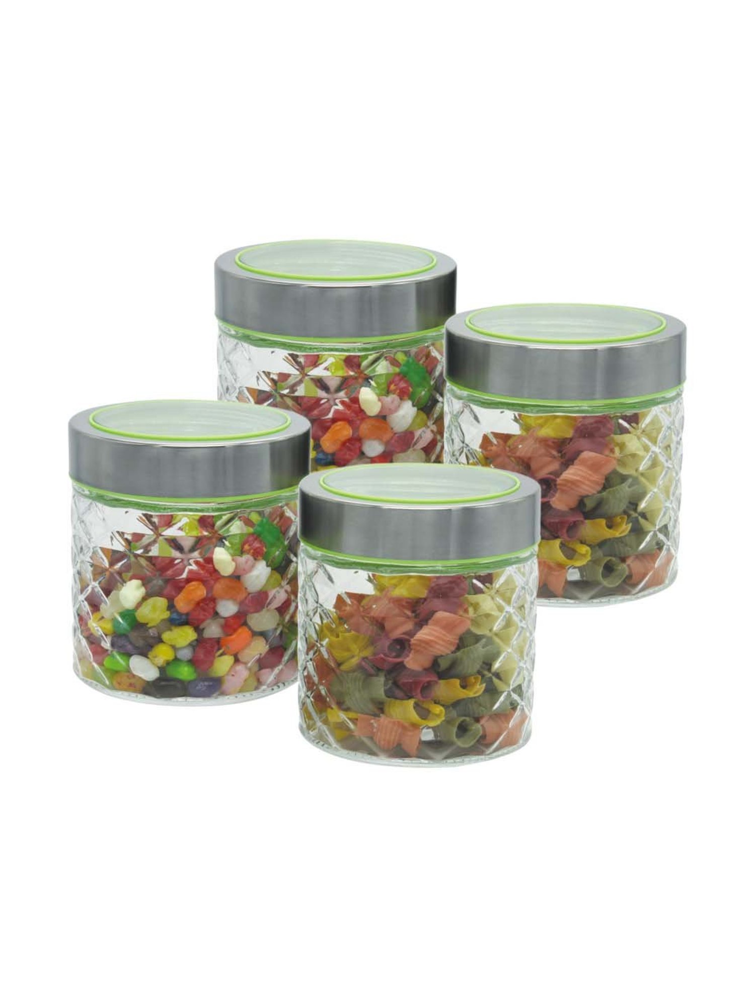 Goodhomes Transparent Glass Storage Jars (650 ml) - Set of 4