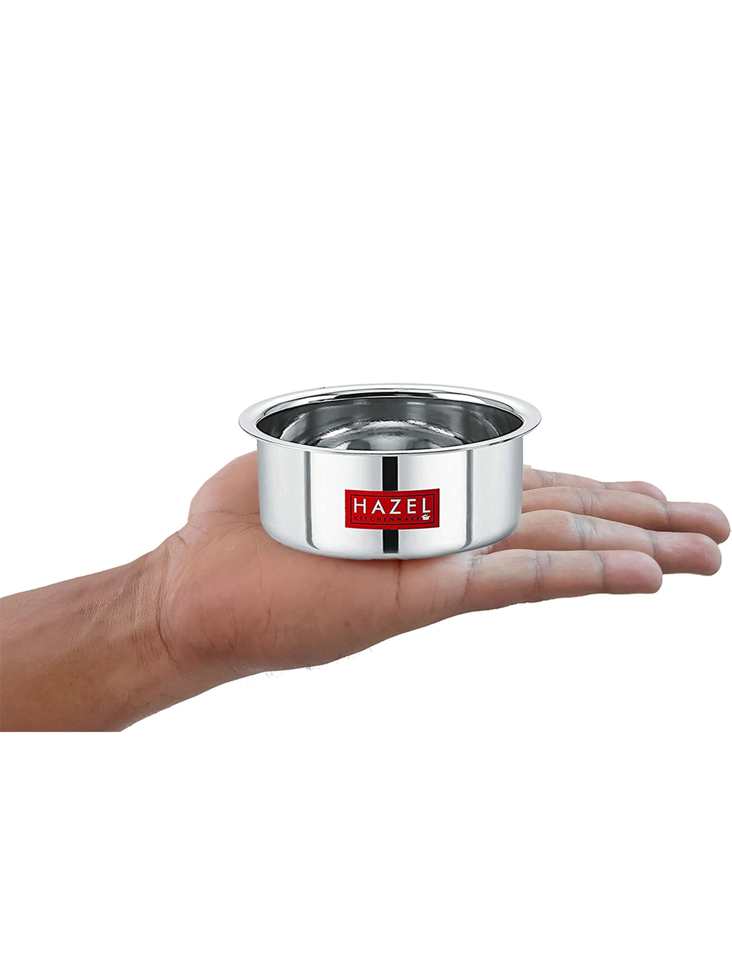 HAZEL Silver Stainless Steel 37 cm Serving Dabara with Tumbler (300 ml) - Set of 2