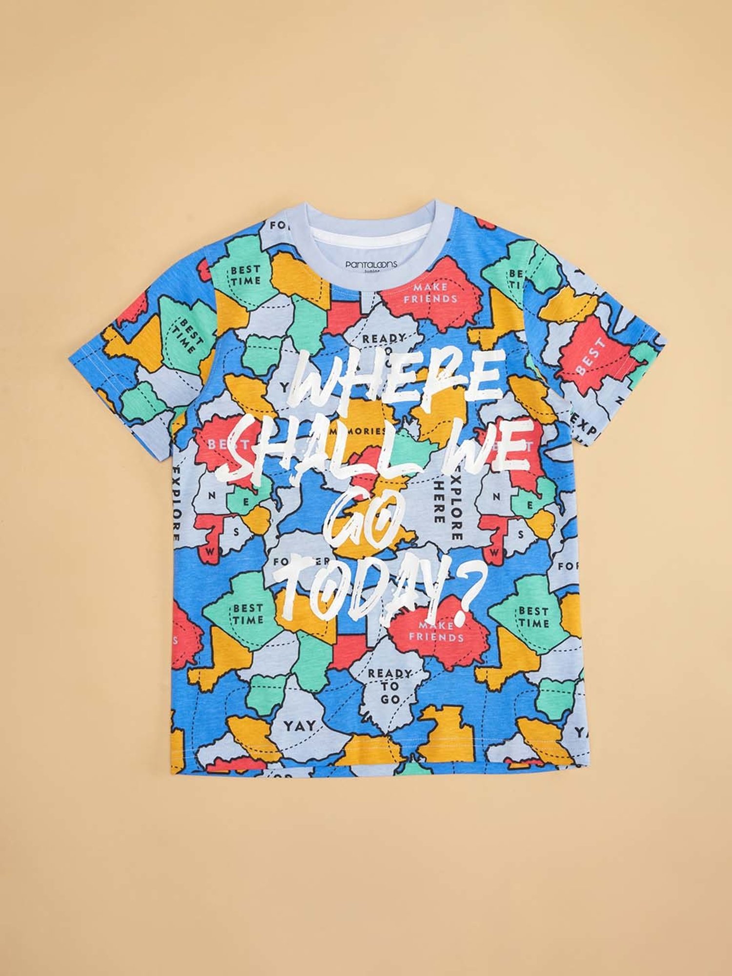 Pantaloons Junior Multicolor Cotton Printed T-Shirt