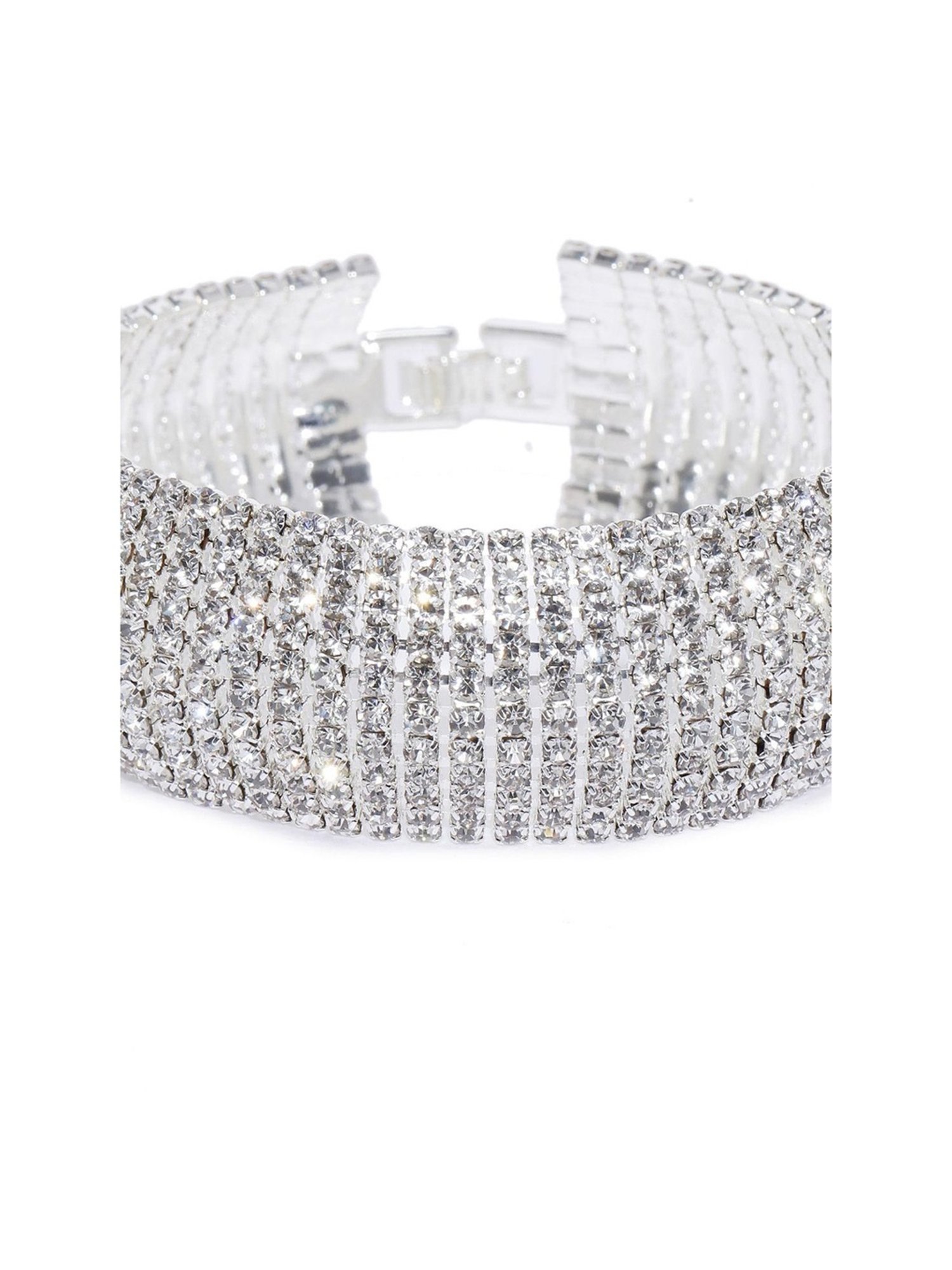 YouBella Silver-Plated Stylish Latest Crystal Classic Bracelet