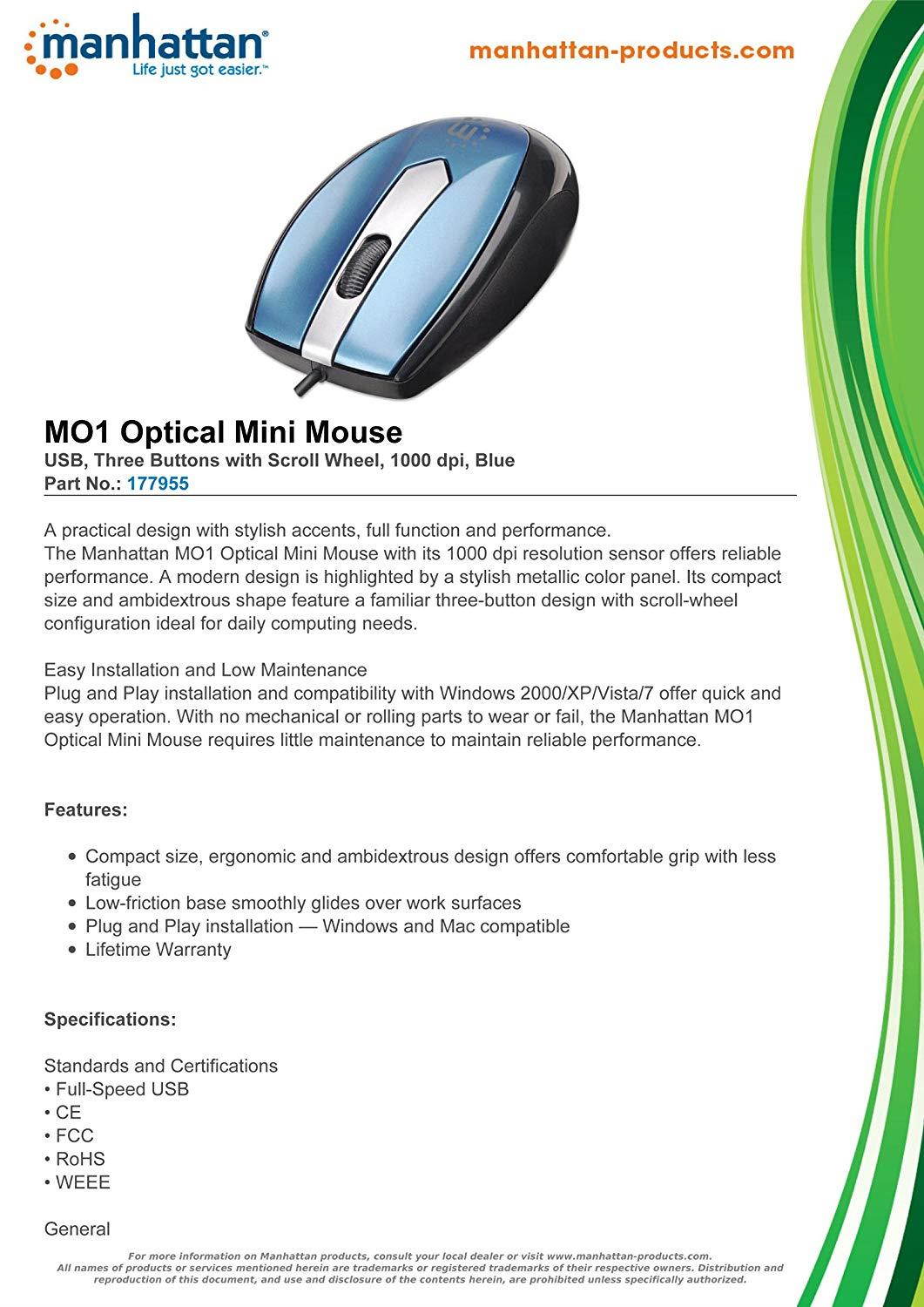 Manhattan MO1 Optical Mini Mouse (177955)