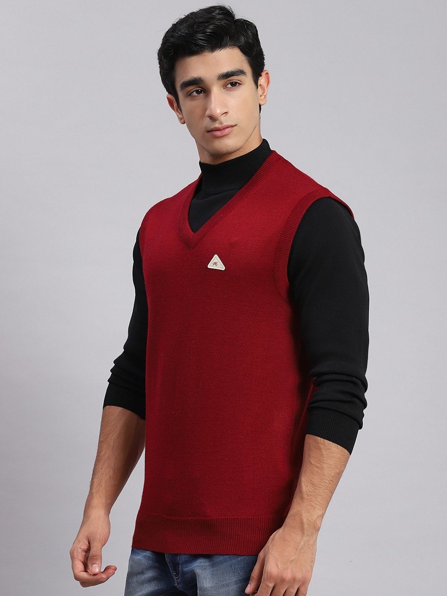 Monte Carlo Maroon Regular Fit Sweater