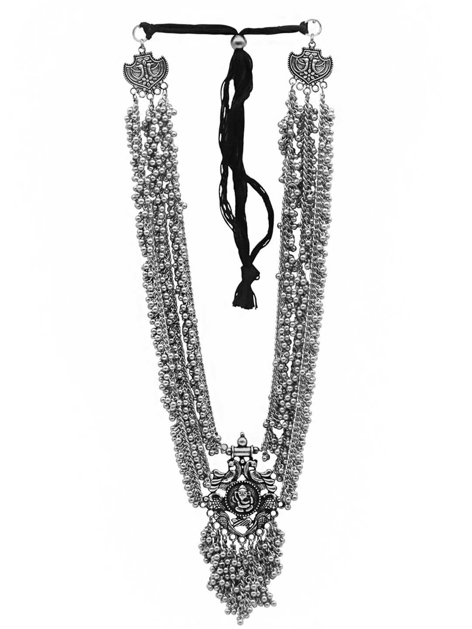 Teejh Dipika Silver Oxidised Jewellery Set