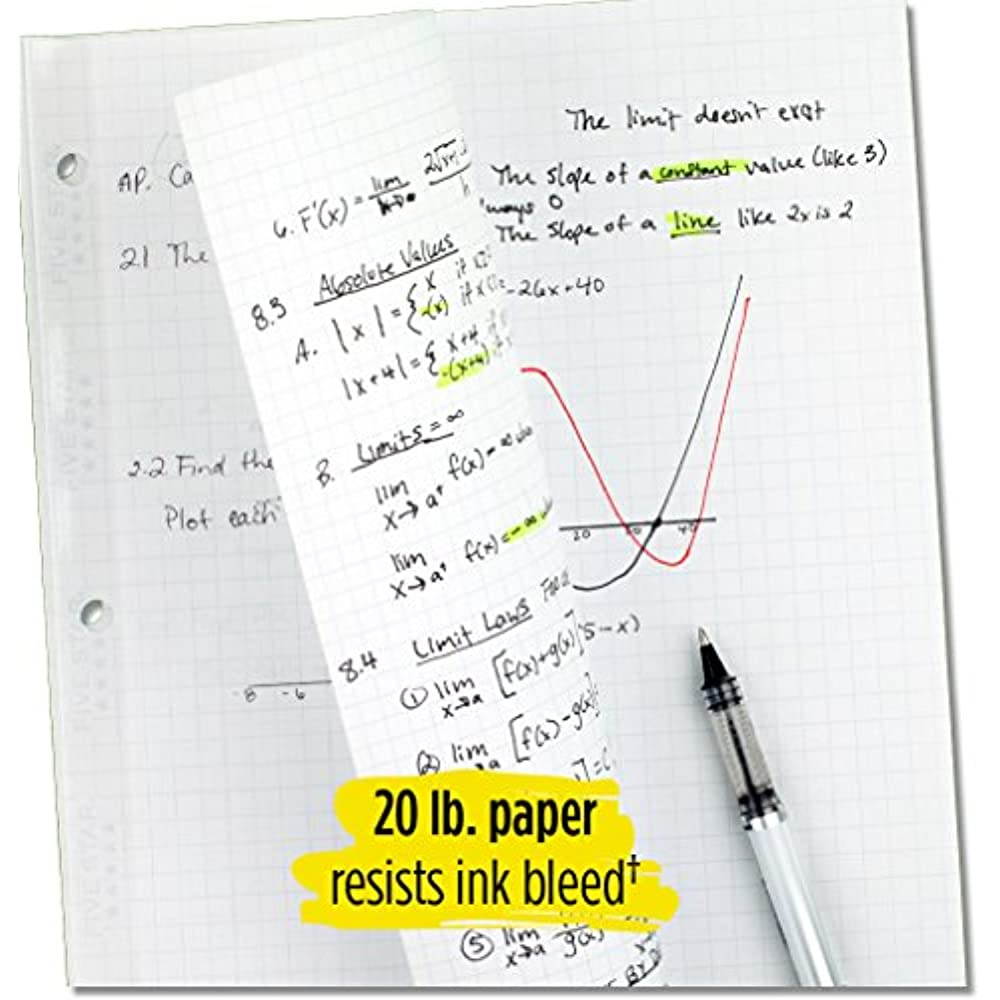 Five Star Reinforced Graph Filler Paper 100 Sheets - Paper