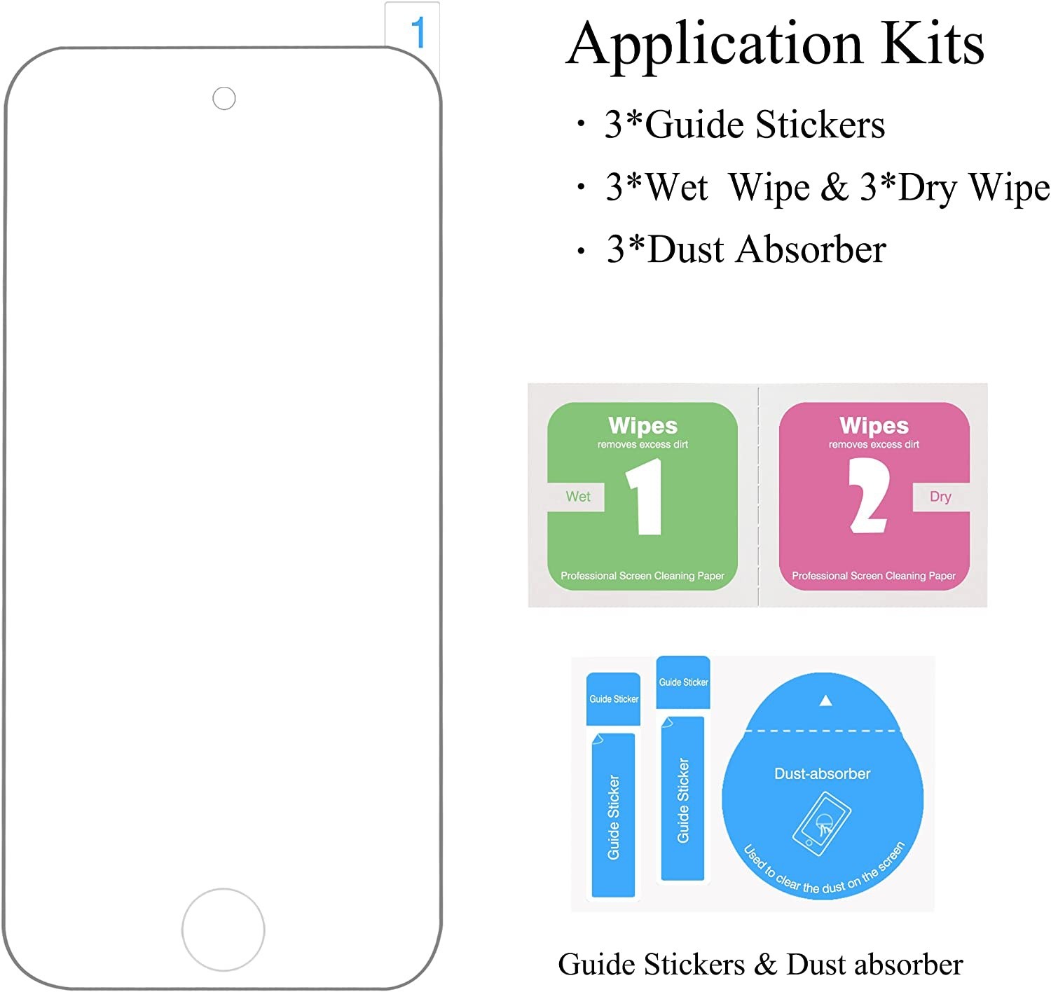 Ailun Screen Protector for iPod Touch 7 Touch 6 Touch 5 Curved Edge Tempered Glass 3Pack Compatible with iPod Touch 7th Generation 2019 Released 6th Generation 2015 Released 5th Generation Case Frien