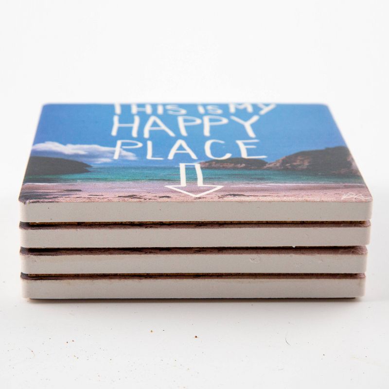 Thirstystone This Is My Happy Place Coaster Set of 4