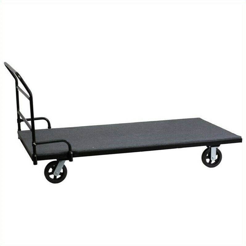 Flash Furniture Rectangular Folding Tables Dolly in Black