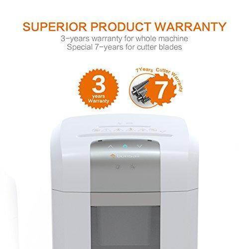 Bonsaii EverShred Pro 3S16 Heavy duty 12-Sheet Cross-Cut Paper/CD/Credit Card Shredder, Quiet Operation with 60 Minutes Running Time, White