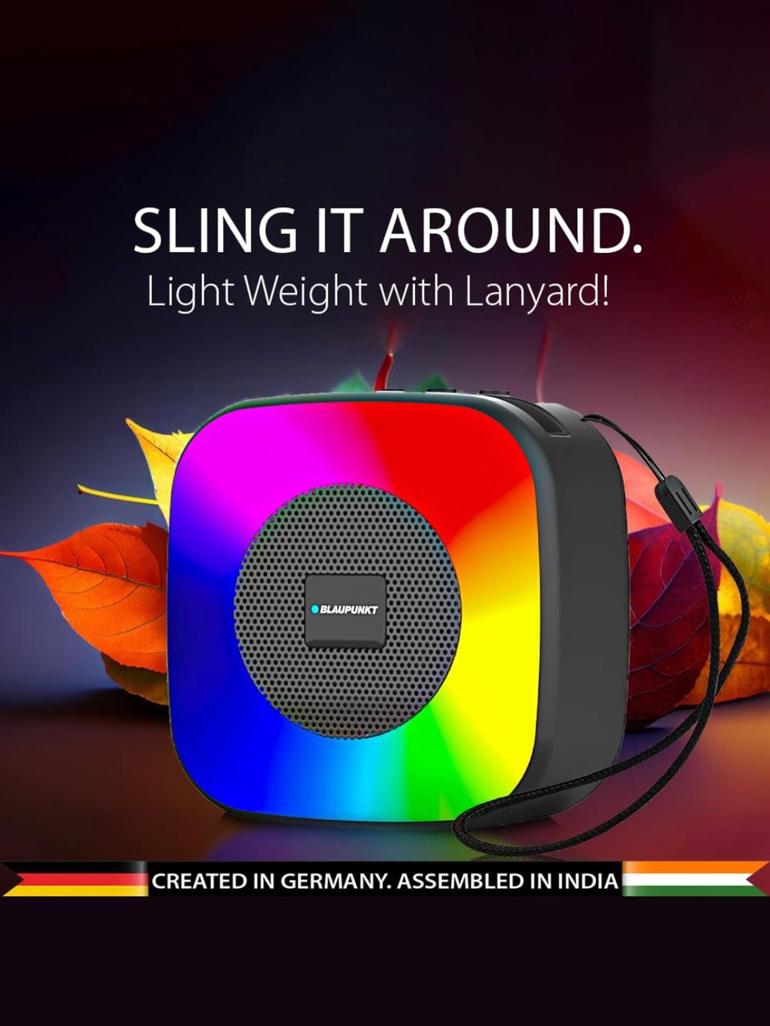 Blaupunkt BT03 RGB Wireless Bluetooth Speaker with Deep Bass, Dynamic RGB Lights (Black)