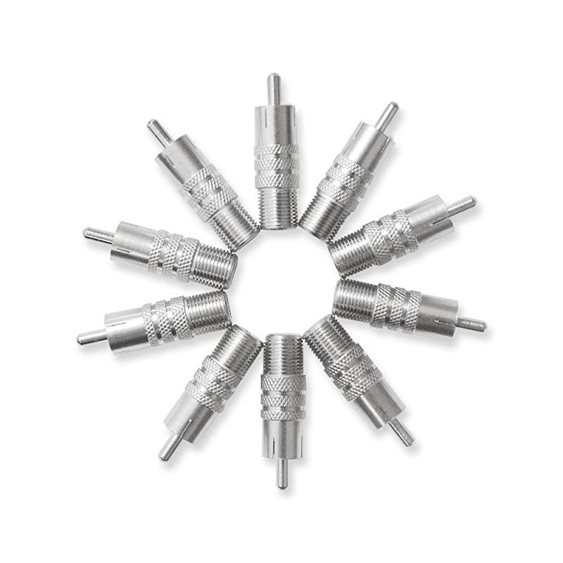 Pack F Type Female to RCA Male Coaxial Cable Adapter Straight Coupler Adapter Connector for Video Audio Nickel Plated