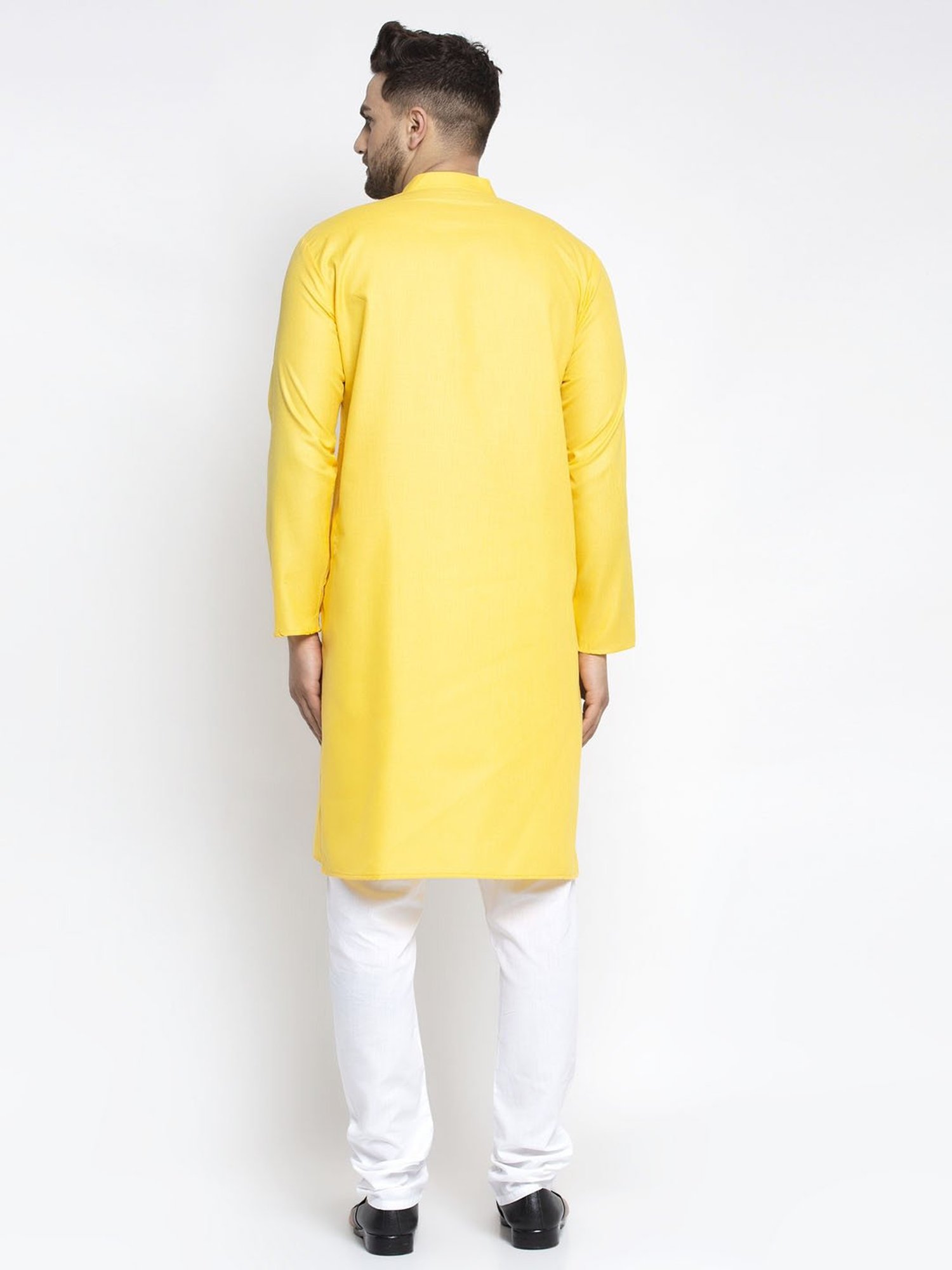 Jompers Yellow Cotton Regular Fit Kurta & Churidar
