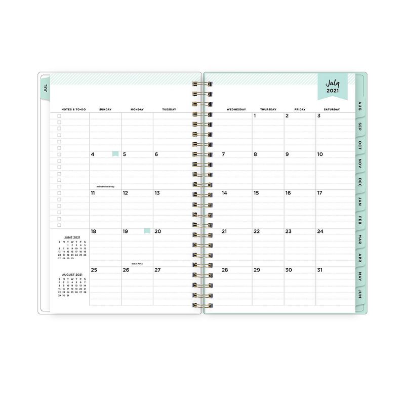 2021-22 Academic Planner 8"x5" Clear Pocket Cover Weekly/Monthly Wirebound Tulip Garden Mint - Day Designer
