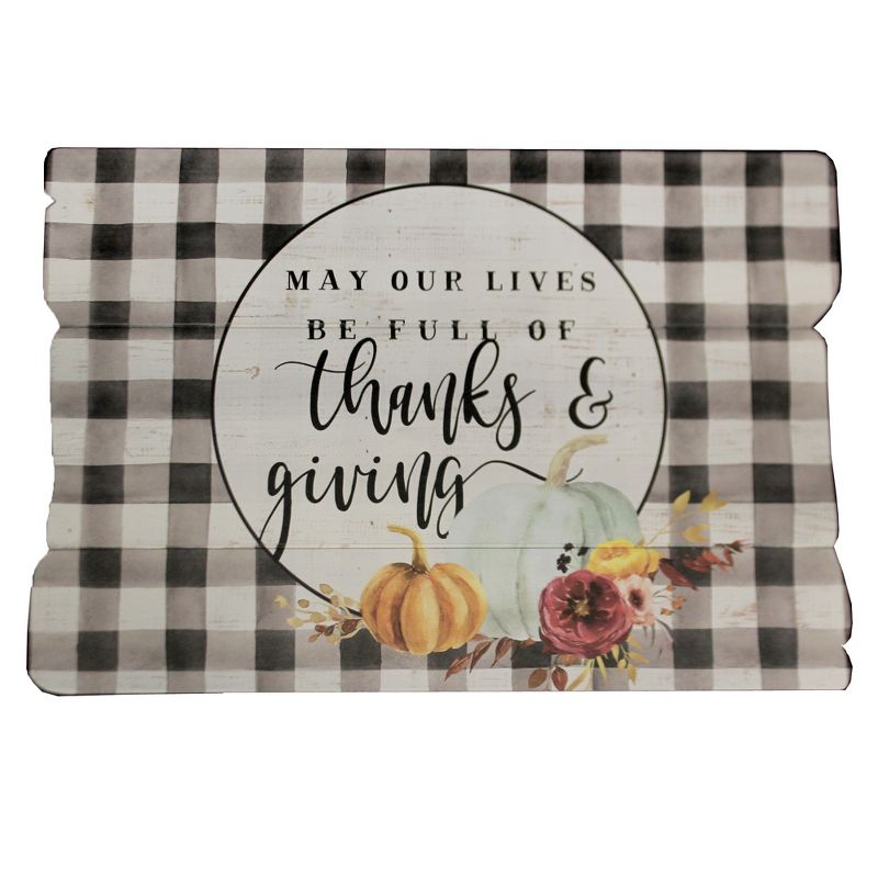 Home Decor 14.0" Lives Be Full Plaque Pumpkin Thanksgiving Fall  -  Wall Sign Panels