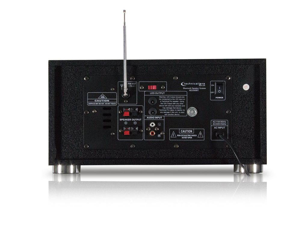 Technical Pro MS1000BT 10" Bluetooth LED Home Entertainment Speaker System withFitted out with an amplifier, two satellite speakers, a remote control, & a wireless microphone