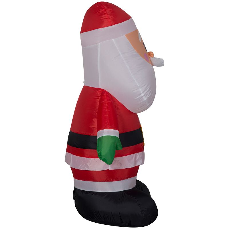 Gemmy Christmas Airblown Inflatable Outdoor Santa, 4 ft Tall, Multicolored