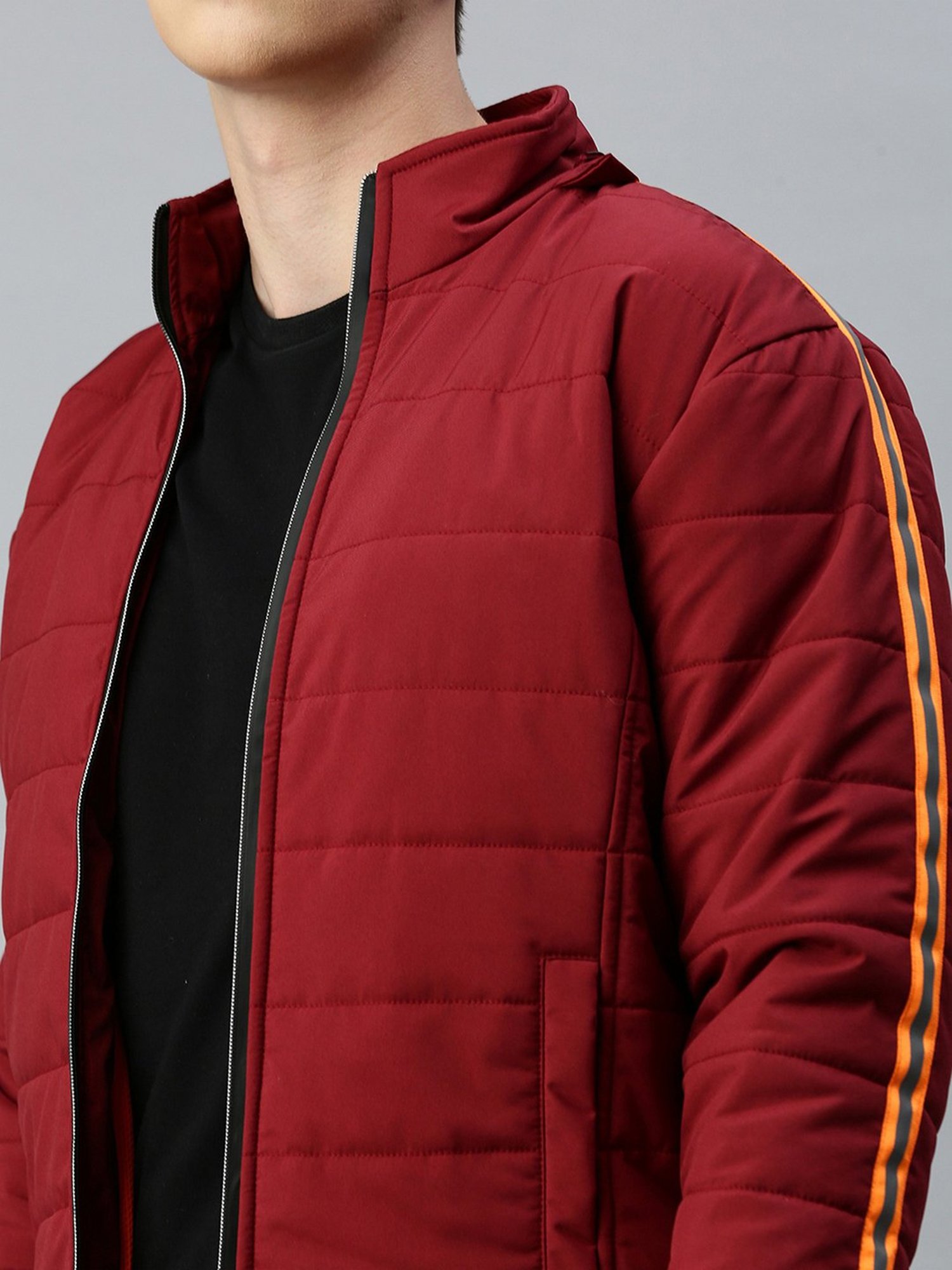 VOXATI Maroon Regular Fit Hooded Jacket