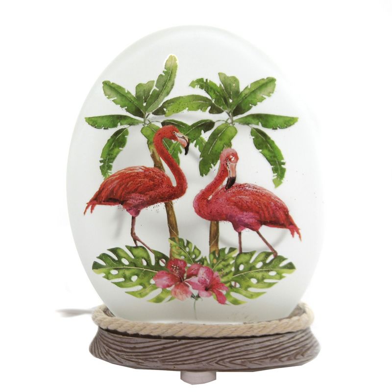 Stony Creek 5.75" Flamingo Oval Orb With Base Summer Beach Breeze  -  Novelty Sculpture Lights
