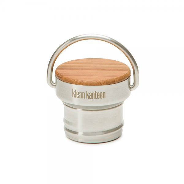 Klean Kanteen Bamboo Cap, Stainless Steel Leak Proof Water Bottle Cap with Sustainable Bamboo Top(Stainless)