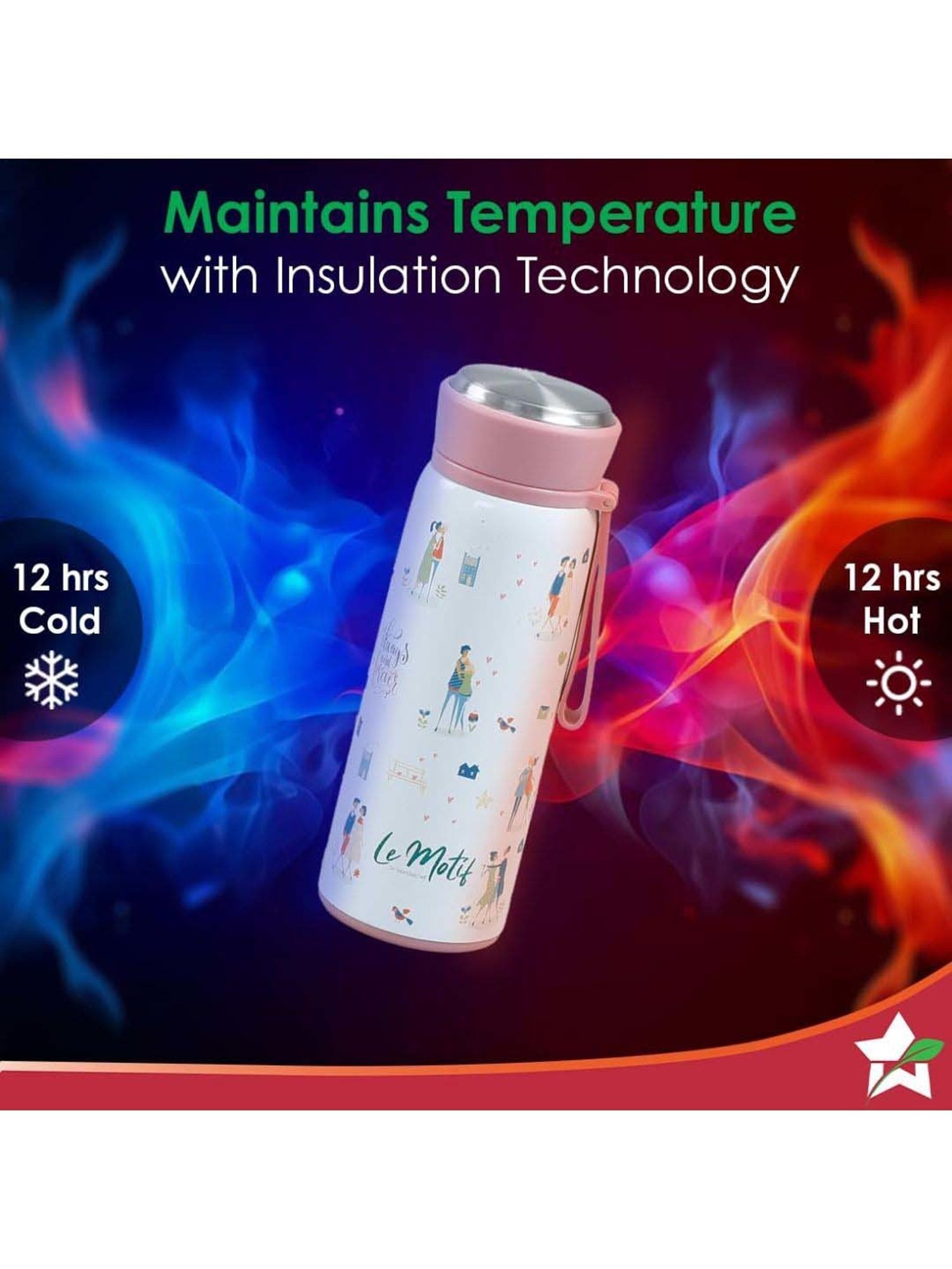 Wonderchef Le Motif Lamour Double Wall Water Bottle