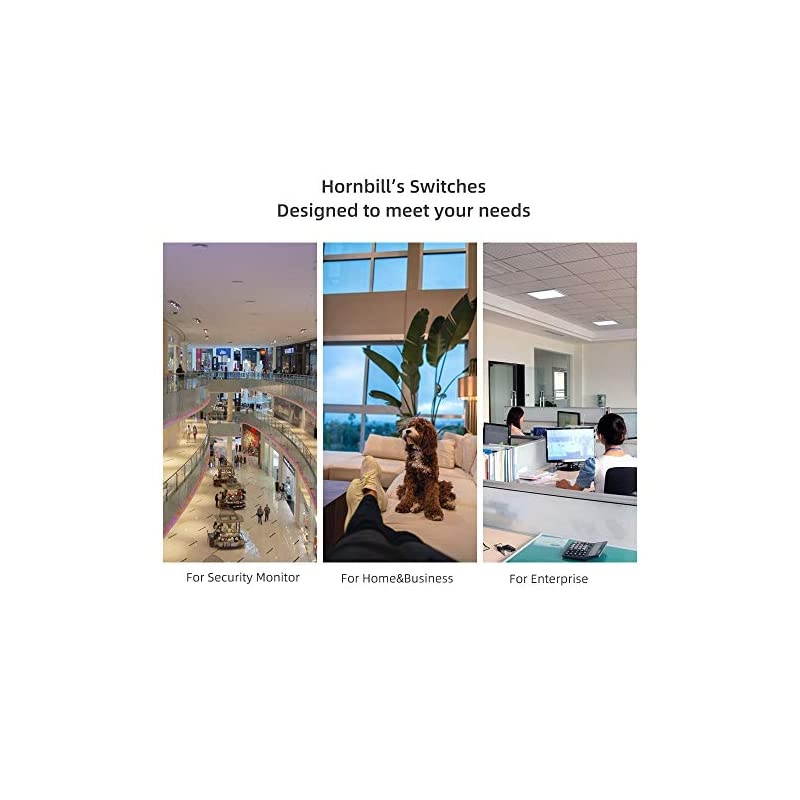 Port Gigabit PoE Switch, PoE+ Ports 1000Mbps, 02.3af/at 150W, Metal Fanless Unmanaged Plug and Play