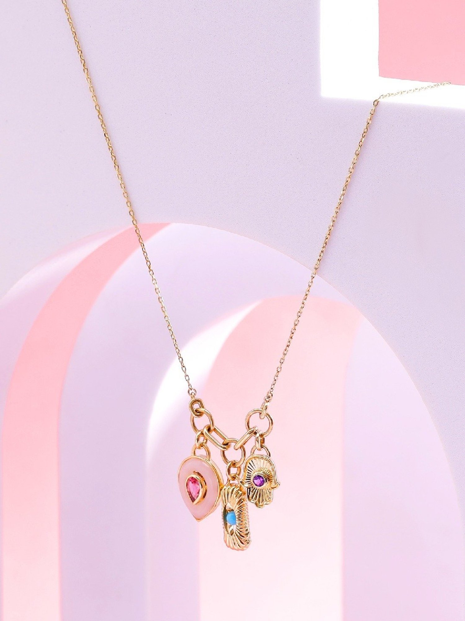 CKC Repouss&iquest; Work Rudraksha Gold Extender Neck Chain: Spiritual Elegance