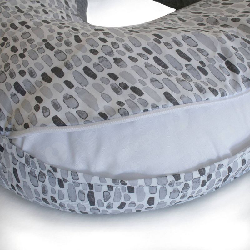 Boppy Luxe Feeding and Infant Support Pillow - Gray Watercolor Brushstroke Textured