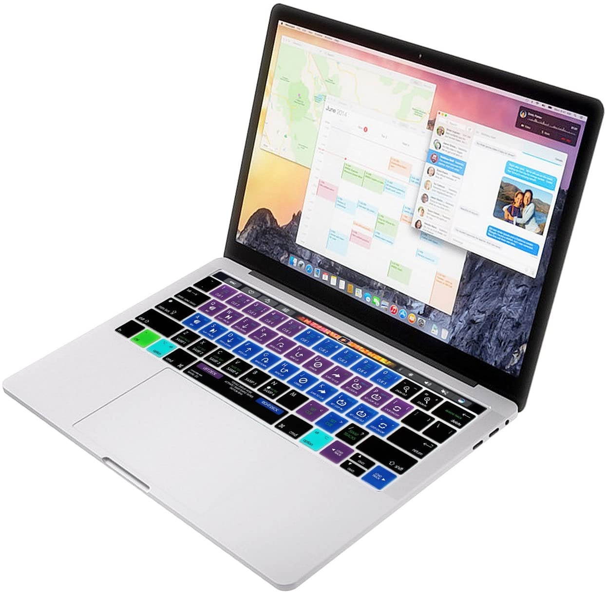 HRH Serato DJ Shortcuts Hotkey Silicone Keyboard Cover Skin for MacBook New Pro with Touch Bar 13 Inch and 15 Inch (A2159/A1989/A1706,A1990/A1707) 2019 2018 2016 2017 Release US Version