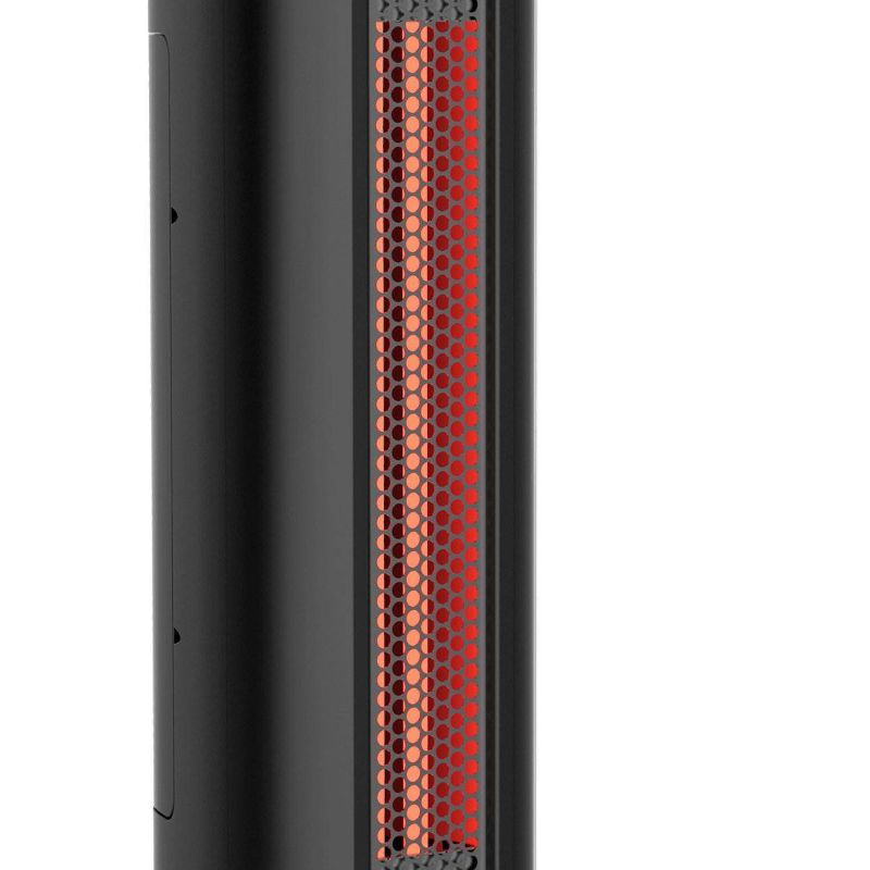 Lifesmart 2 Element Quartz Infrared 24-Inch Electric Portable Tower Indoor Room Space Heater and Fan, Black (2 Pack)