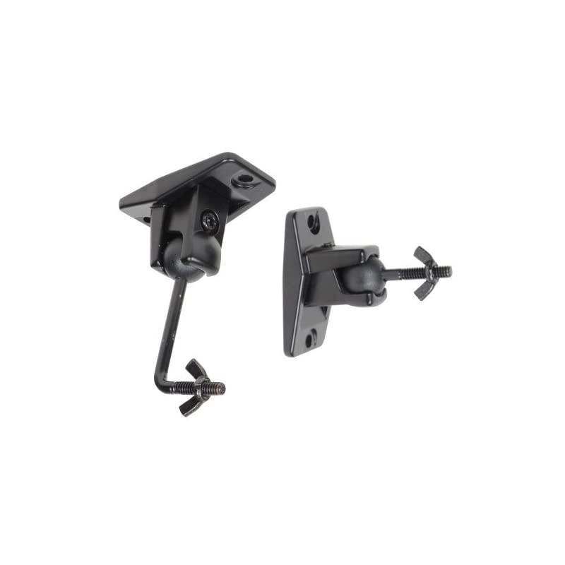 Speaker Wall Ceiling Mount Bracket One Pair for Universal Satellite, fits Keyhole and Thread Hole with 1/4 20 Threads, 4mm and 5mm Black 1ST