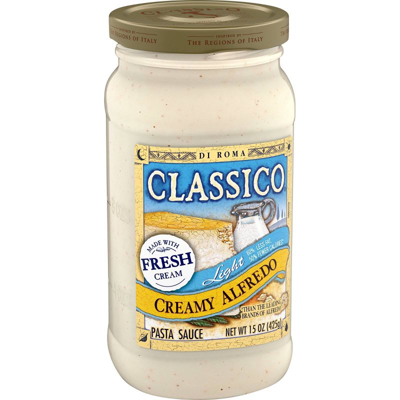 Classico Signature Recipes Pasta Sauce Light Creamy Alfredo 15oz