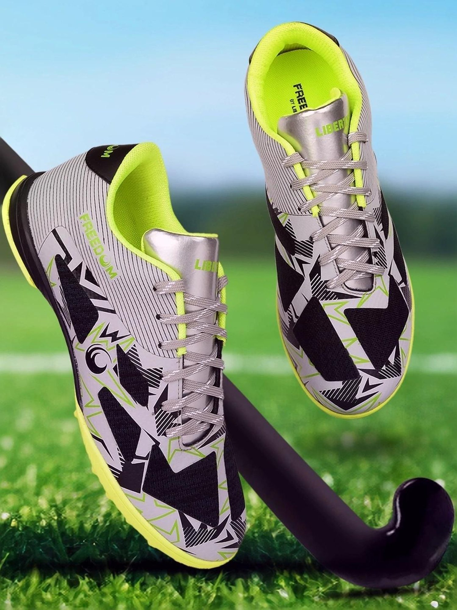 Freedom by Liberty Men's Grey & Green Hockey Shoes