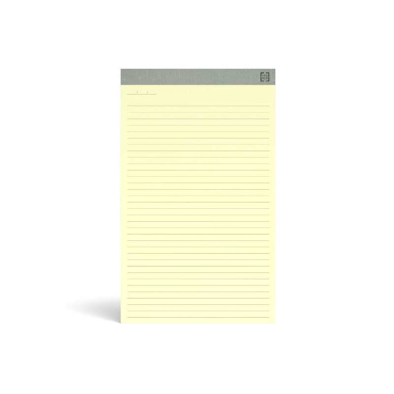 TRU RED Notepads, 8.5" x 14", Wide Ruled, Canary, 50 Sheets/Pad TR57386