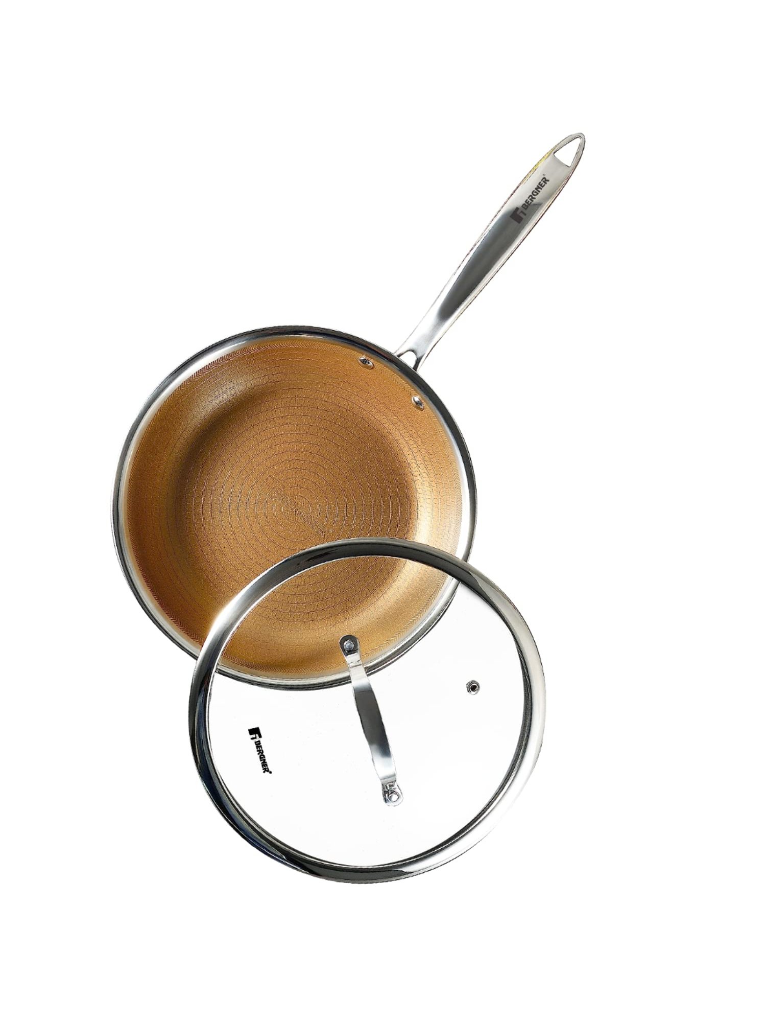 Bergner Giro Gold Gold Non Stick Stainless Steel Induction Base Frypan - 24 cm
