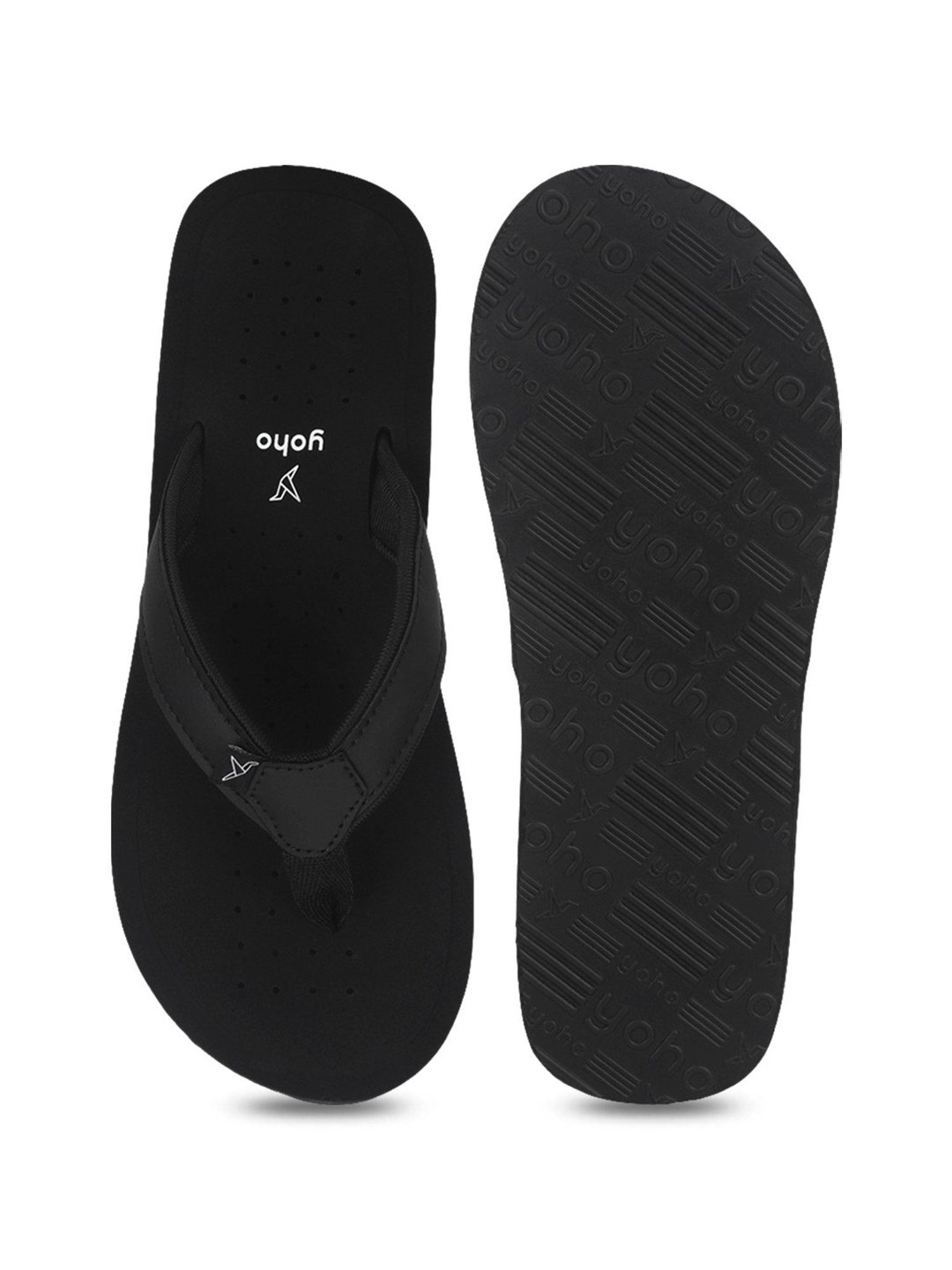 Yoho Women's Arch Support Black Flip Flops