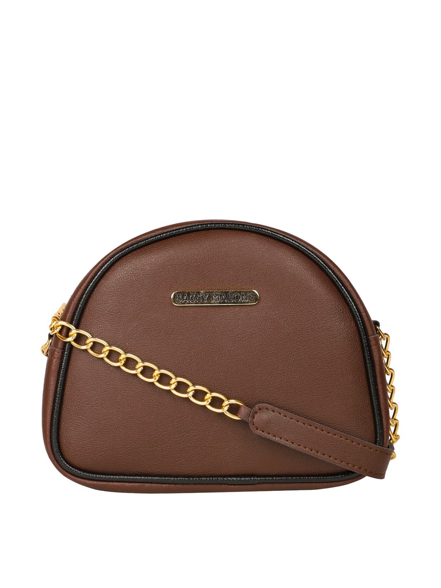 Bagsy Malone Brown Solid Medium Handbag