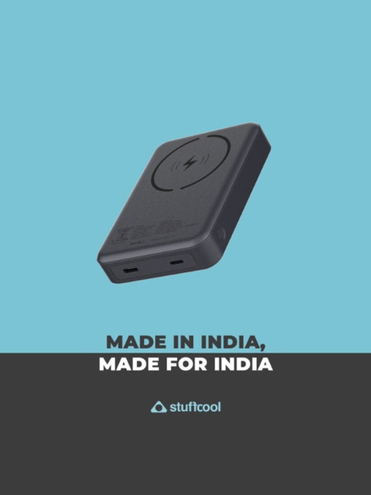 Stuffcool Click Plus 10000mAh Magnetic Wireless Powerbank (Grey)