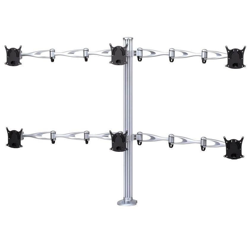 Cotytech Hexa Monitor Desk Mount - Triple Arms With Grommet Base
