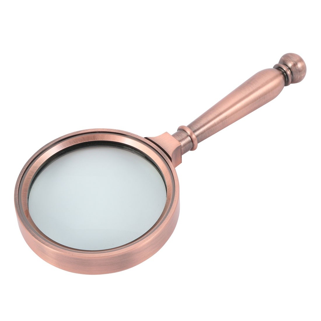 Handheld Magnifying Glass Reading Book High Grade Illuminated Magnifier Copper Tone 10X