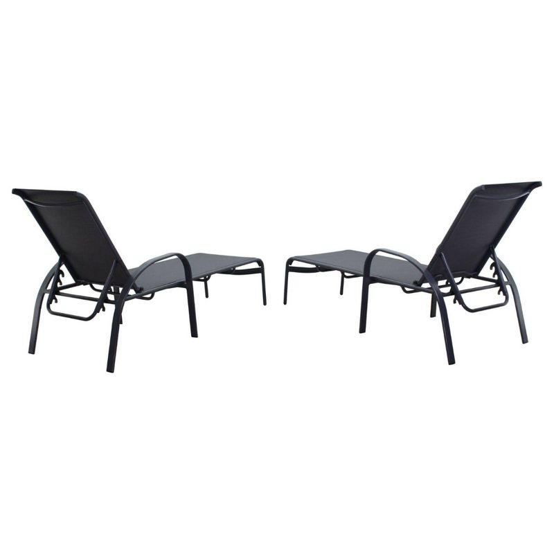 Santa Fe 2pc Aluminum Chaise Lounge Chairs - Silver - Courtyard Casual