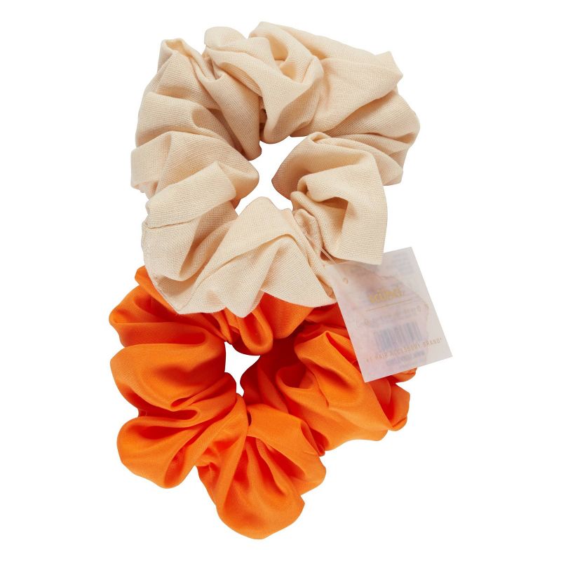 scunci Collection Jumbo Scrunchie - Orange - 2pk