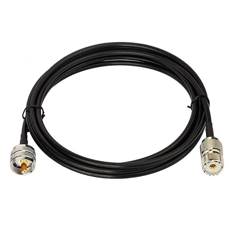 UHF PL259 Male to UHF SO239 Female RG58 Antenna Extension Cable 2m65 feet for Vehicle Car Truck SUV CB Radio Ham Radio Two Way Radio Amateur Radio VHF Mobile Transceiver FM Transmitter