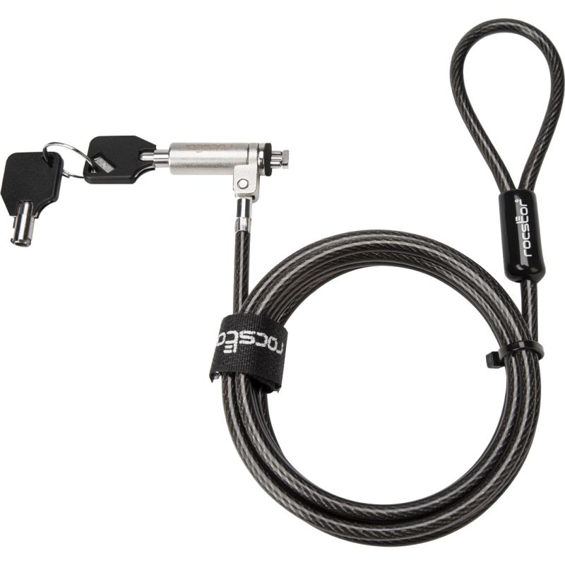 Rocbolt R20 Slim Laptop Security Cable w/ Key Lock & 2 Keys 10mm Lock Head