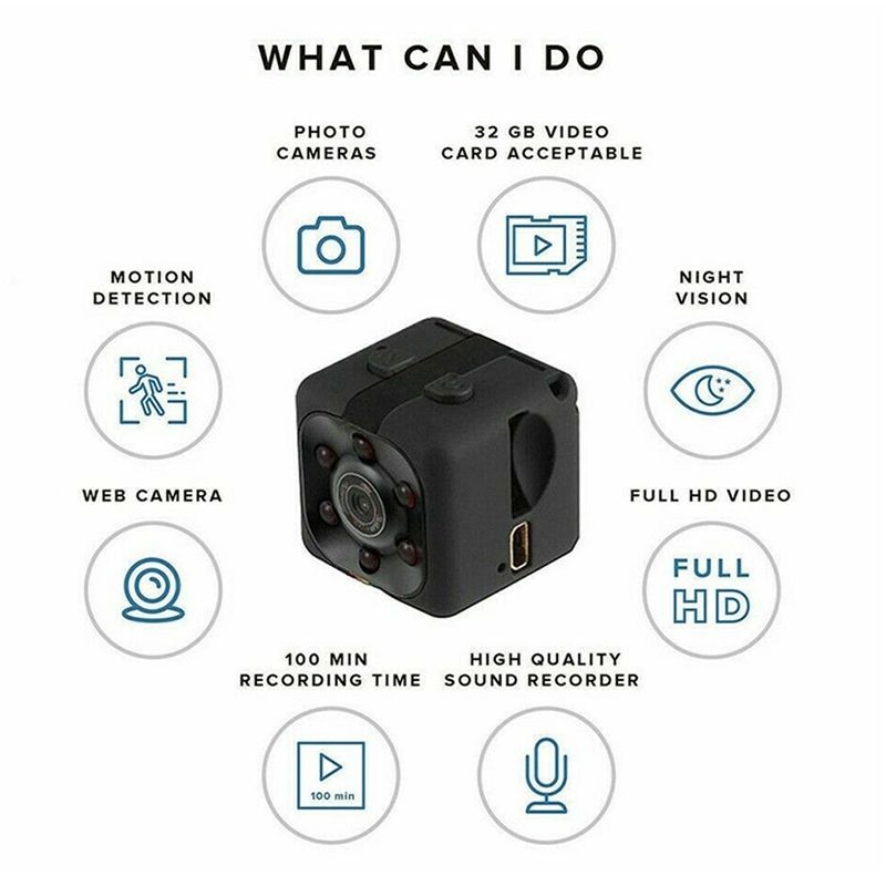 Mini Spy Camera 720P Hidden Camera - Portable Small HD Nanny Cam with Night Vision and Motion Detection - Indoor Covert Security Camera for Home and Office - Hidden Spy Cam - Built-in Battery