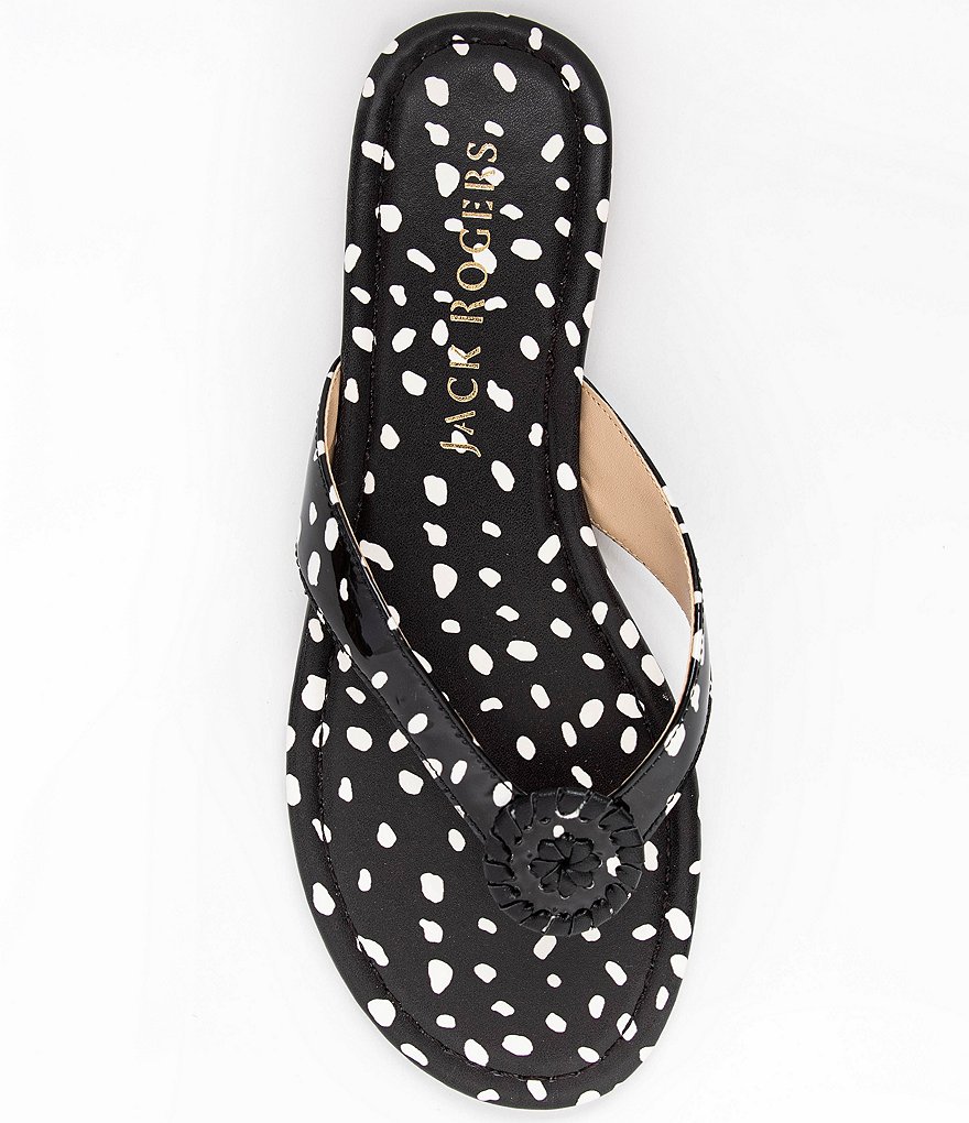 Jack Rogers Rowan Animal Dot Print Leather Thong Sandals