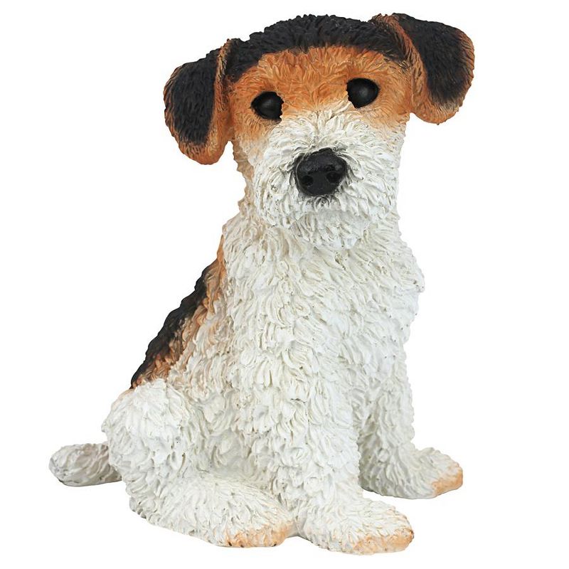 Design Toscano Fox Terrier Puppy Dog Statue - White